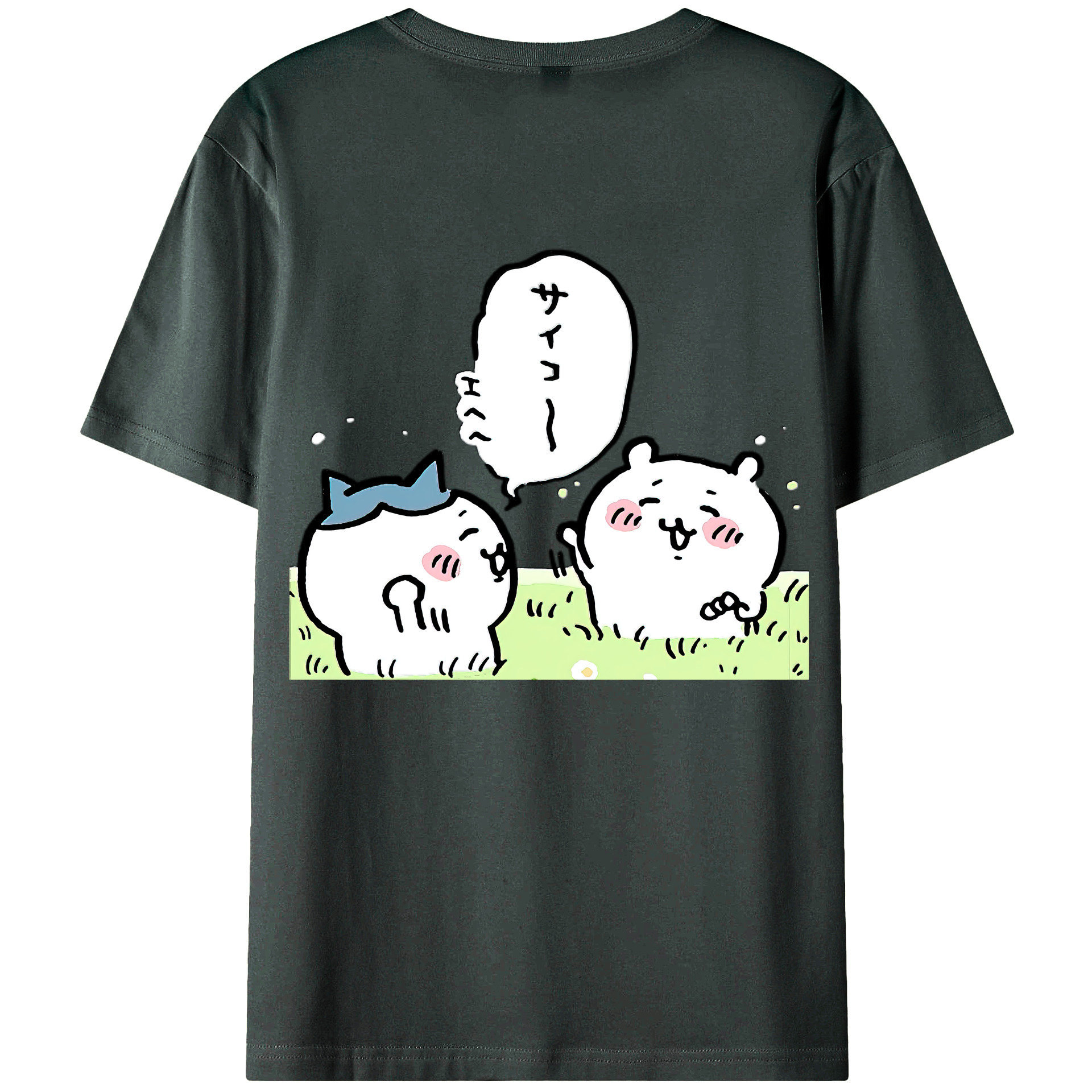 （画像用） ちいかわ ちいかわ Chii-kawa chiikawa 綿100％ メンズ半袖Tシャツ（バックプリント） 通気性